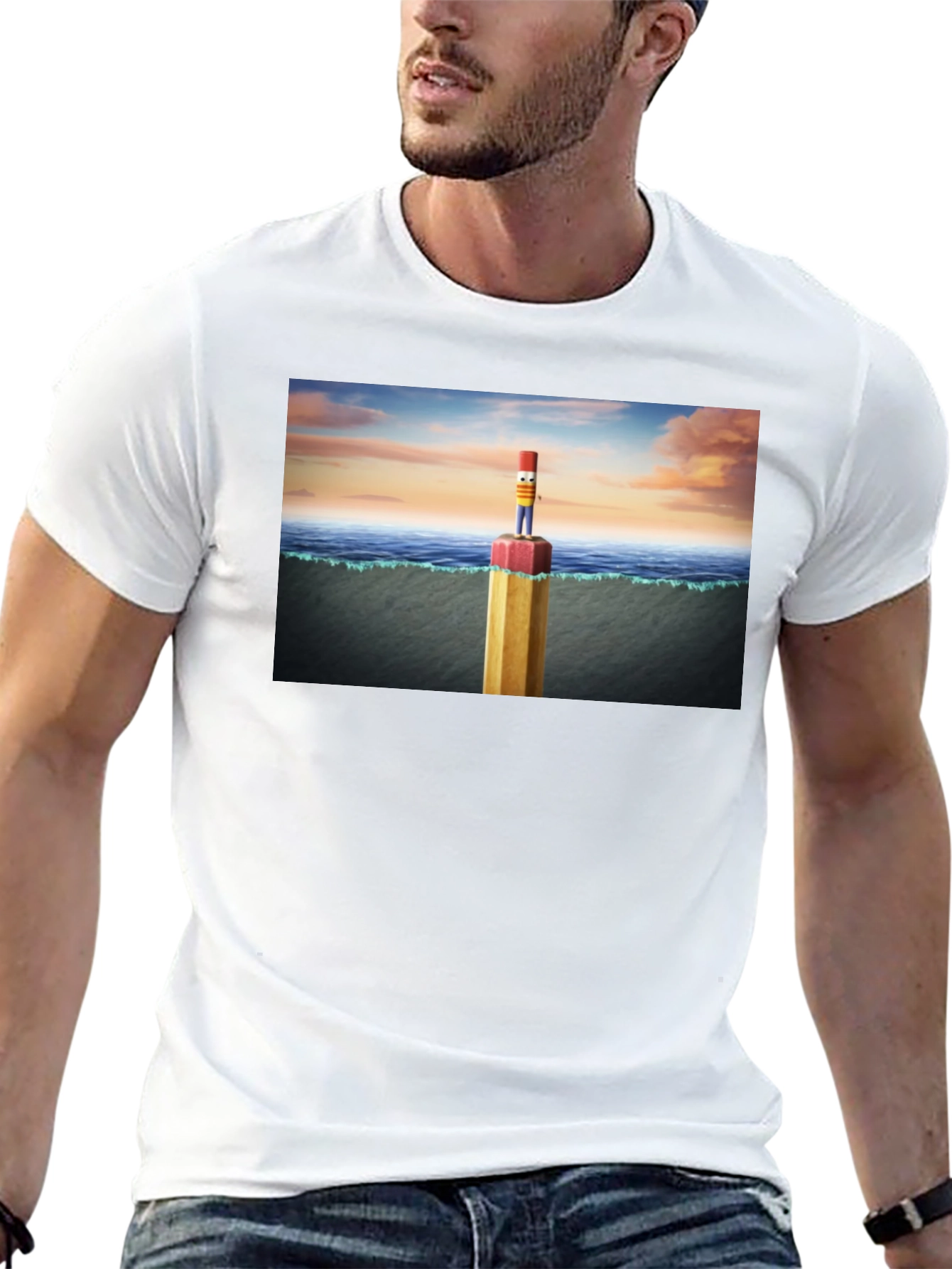 Pencil Island T-Shirt - Surreal Graphic Tee