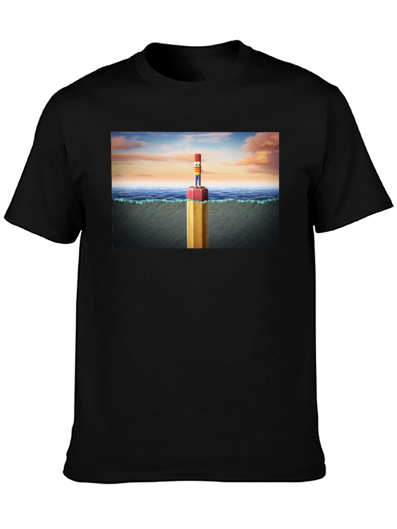 Pencil Island T-Shirt - Surreal Graphic Tee