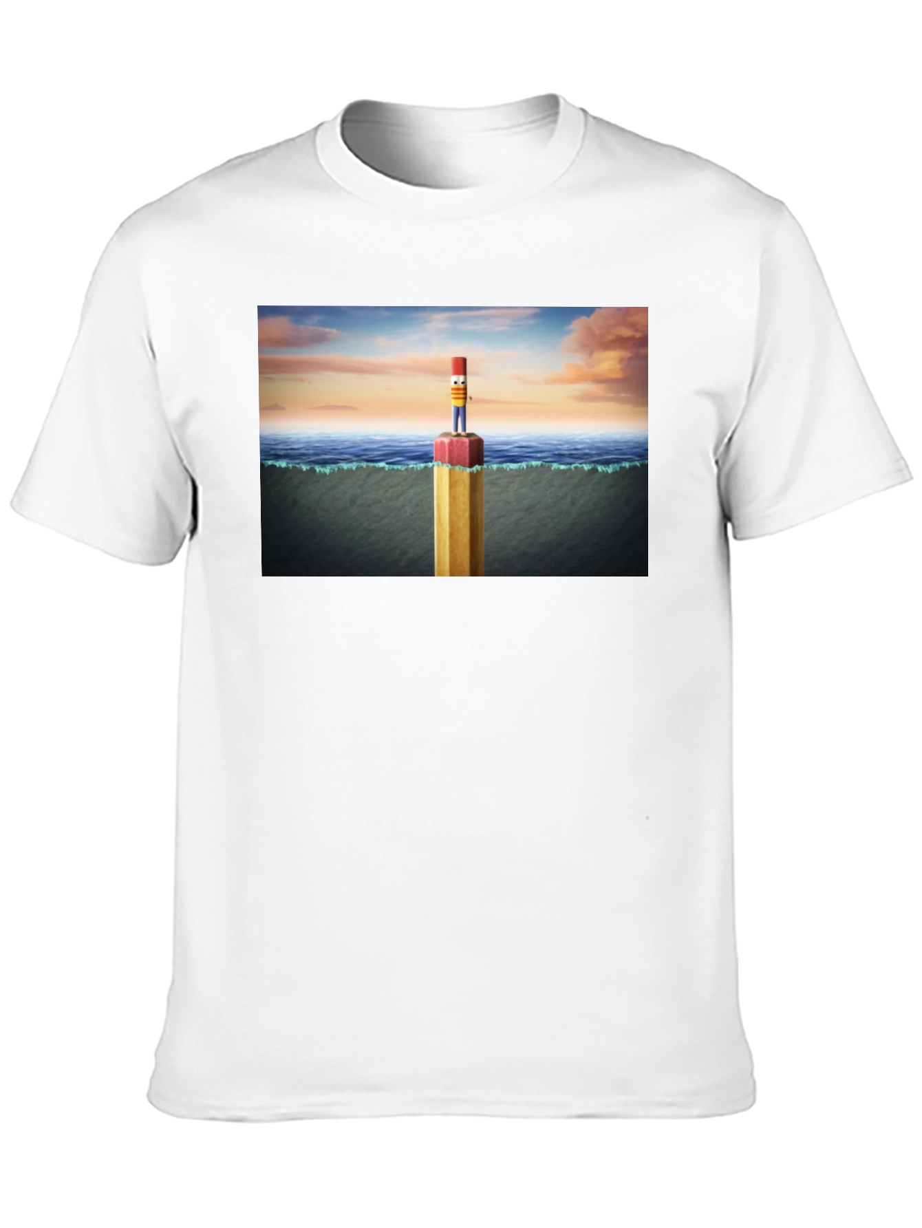 Pencil Island T-Shirt - Surreal Graphic Tee