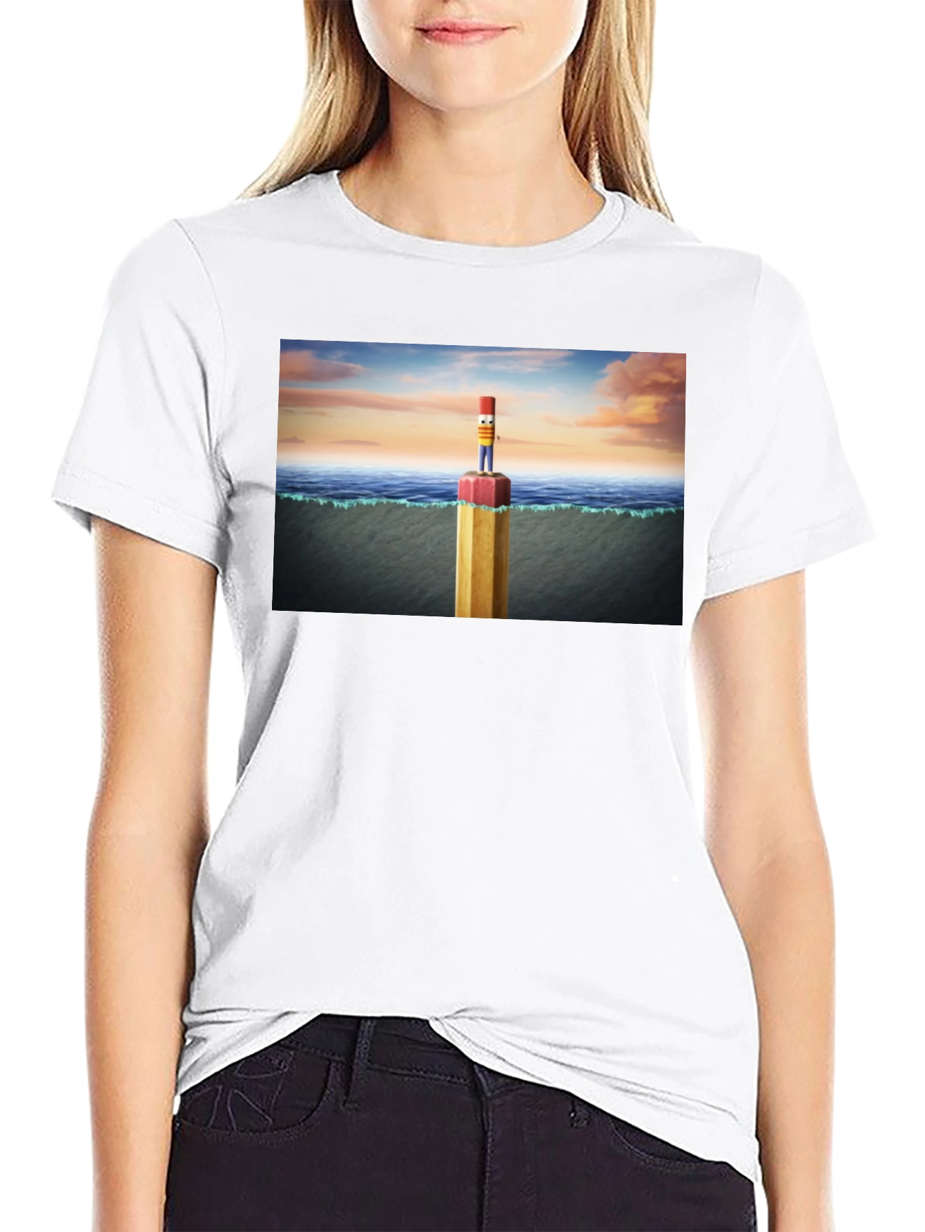 Pencil Island T-Shirt - Surreal Graphic Tee
