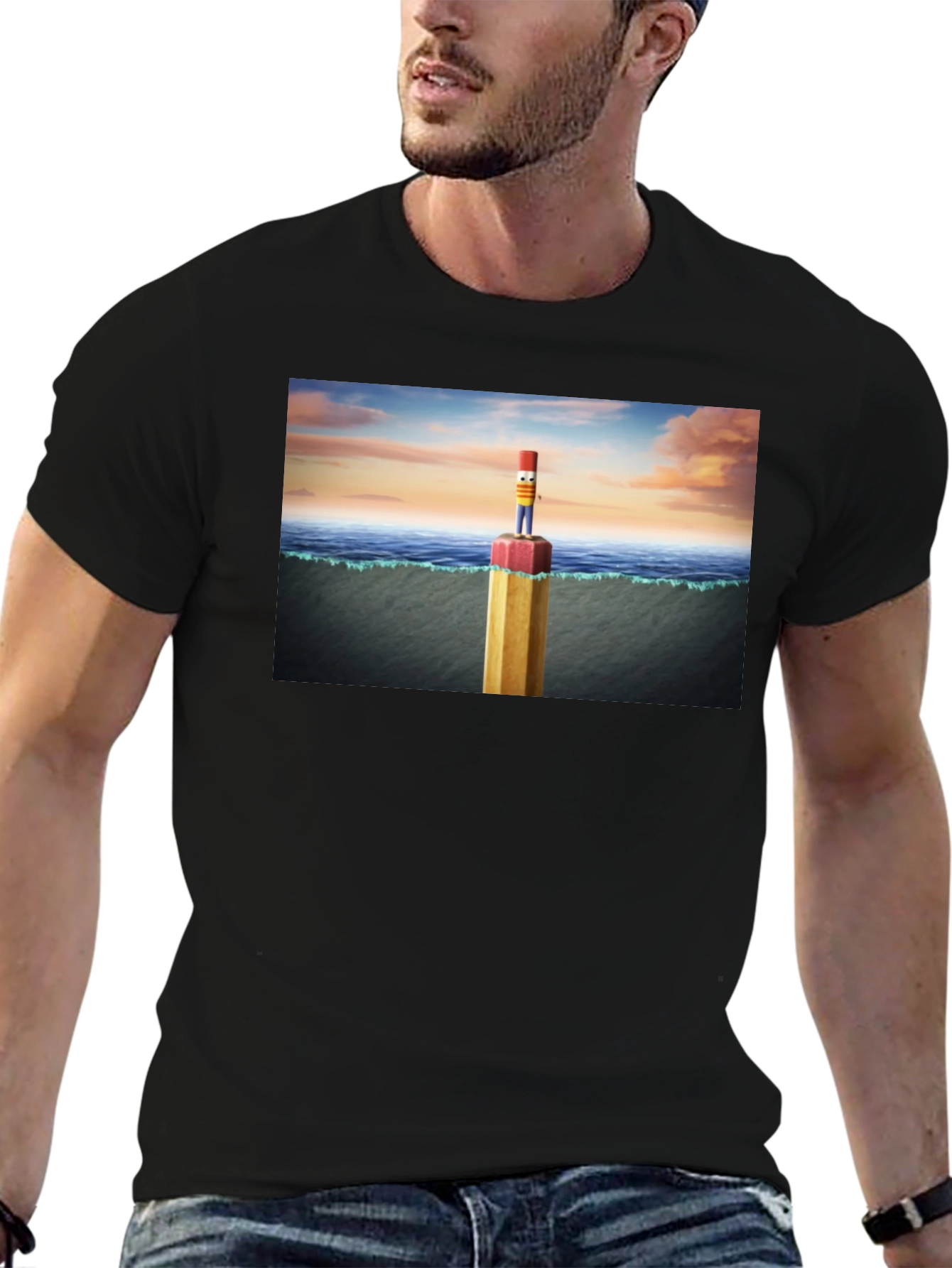 Pencil Island T-Shirt - Surreal Graphic Tee