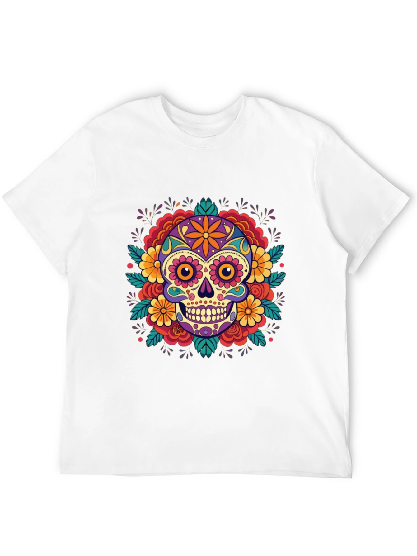 Skull Flower T-Shirt - Dia de los Muertos Style