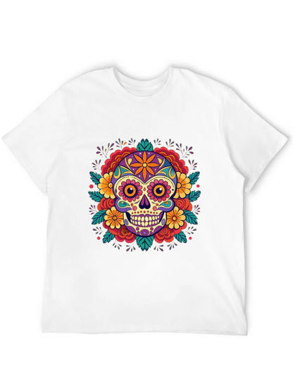 Skull Flower T-Shirt - Dia de los Muertos Style