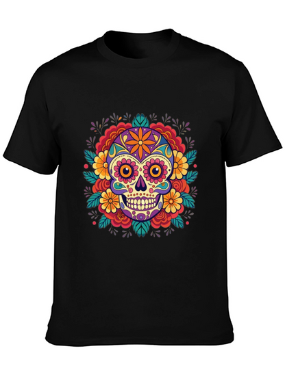 Skull Flower T-Shirt - Dia de los Muertos Style