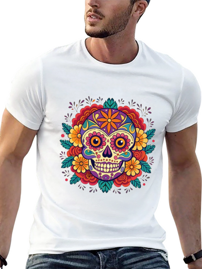 Skull Flower T-Shirt - Dia de los Muertos Style
