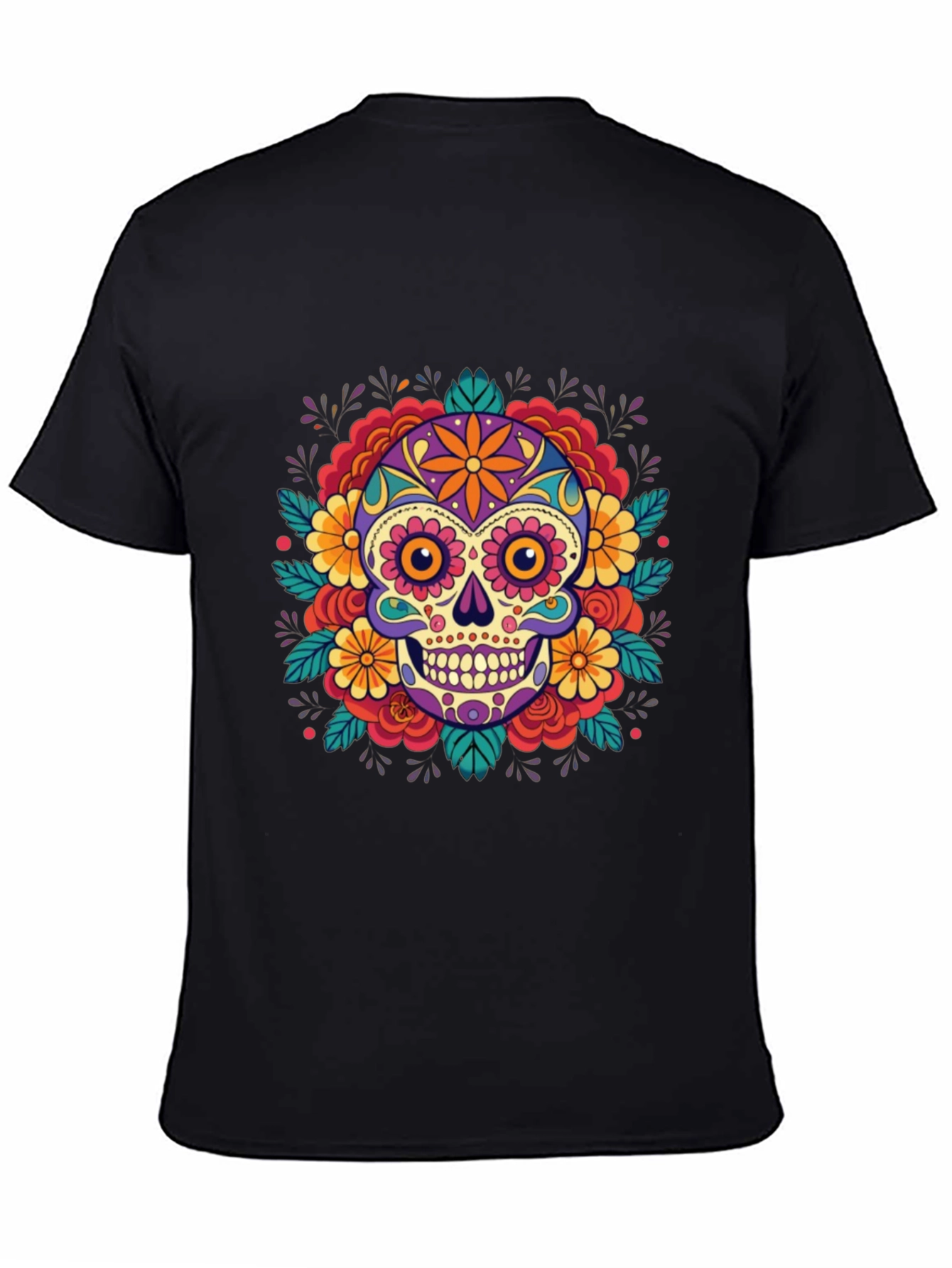 Skull Flower T-Shirt - Dia de los Muertos Style