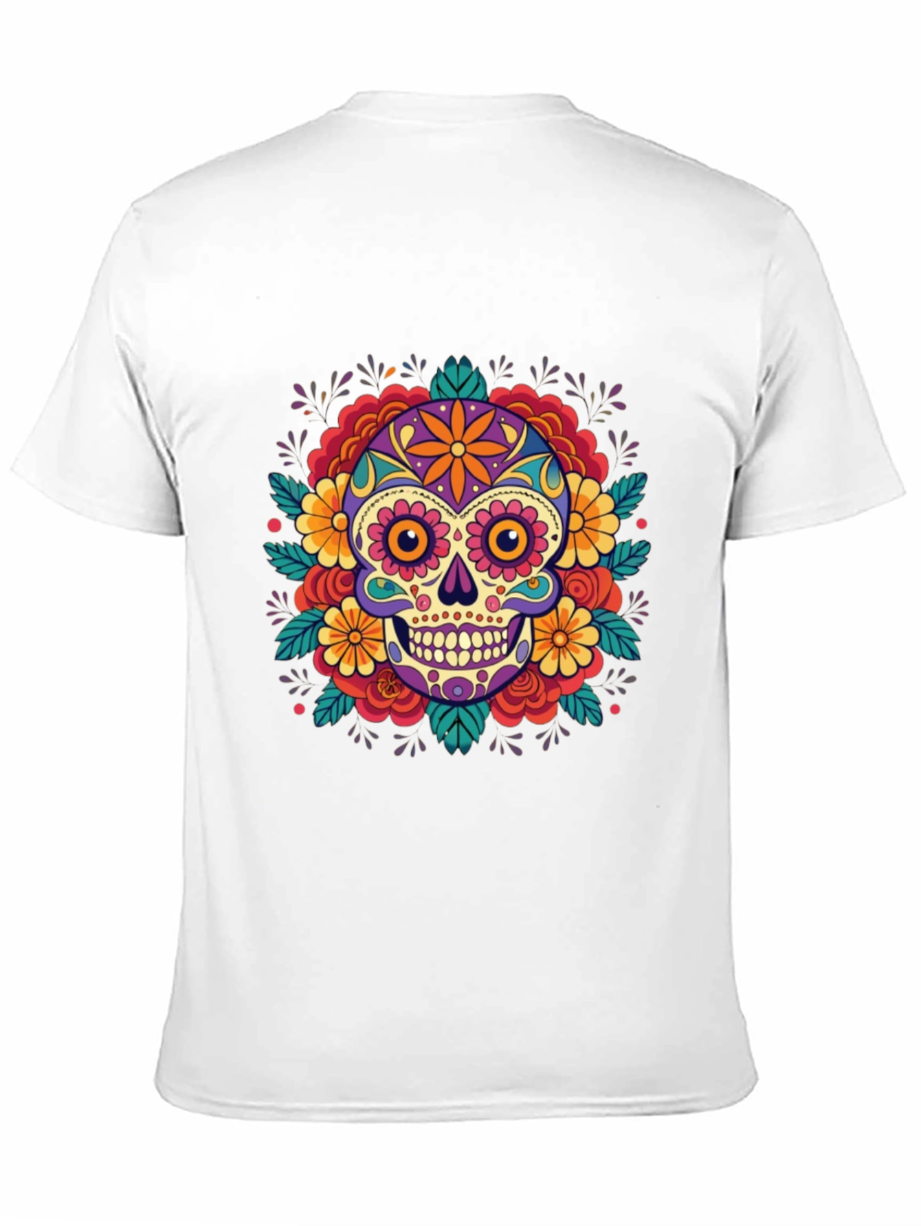 Skull Flower T-Shirt - Dia de los Muertos Style