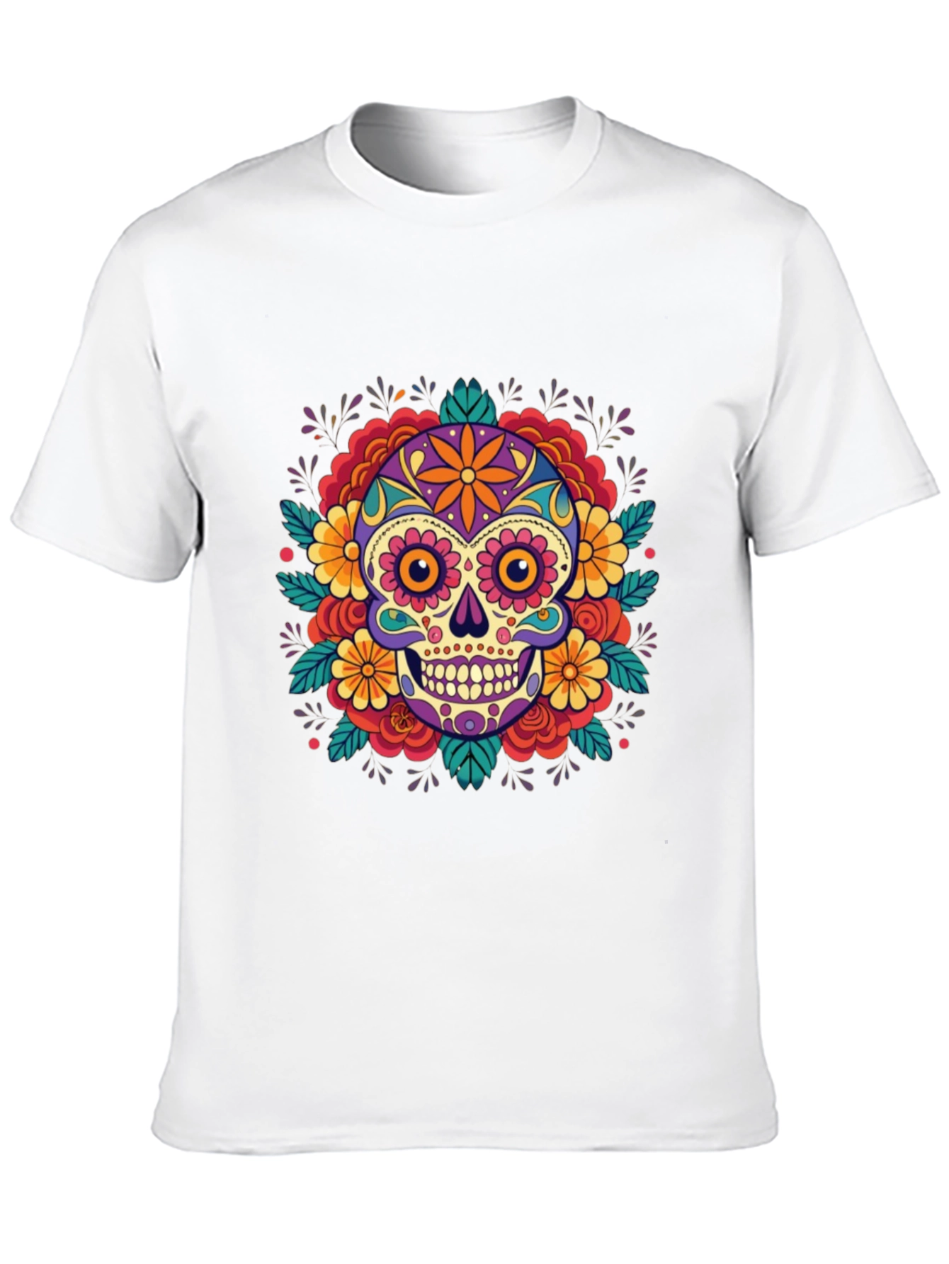Skull Flower T-Shirt - Dia de los Muertos Style