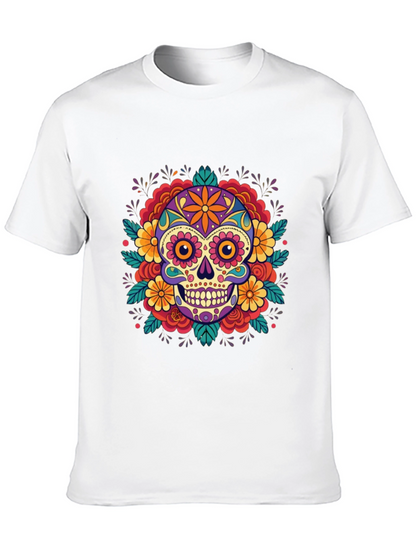 Skull Flower T-Shirt - Dia de los Muertos Style