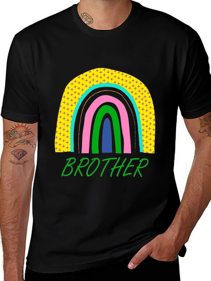 Brother Rainbow Graphic T-Shirt - Mens Black Tee