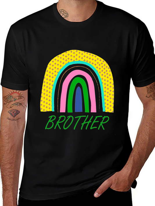 Brother Rainbow Graphic T-Shirt - Mens Black Tee
