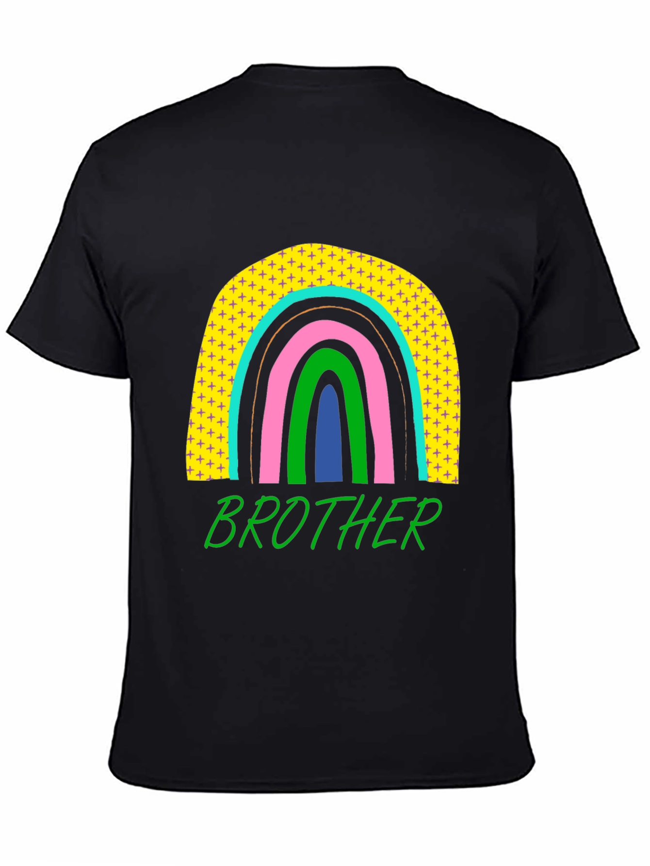 Brother Rainbow Graphic T-Shirt - Mens Black Tee