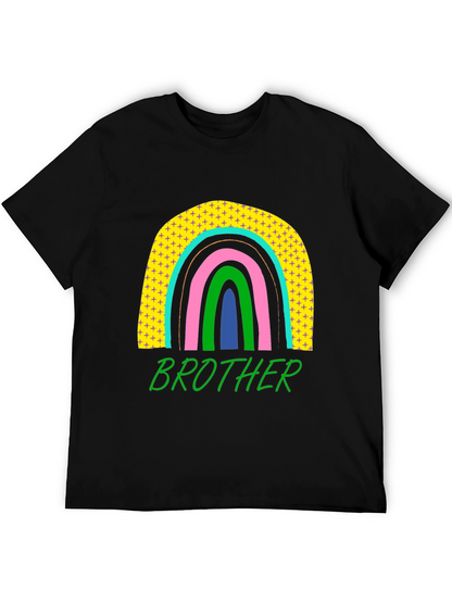 Brother Rainbow Graphic T-Shirt - Mens Black Tee