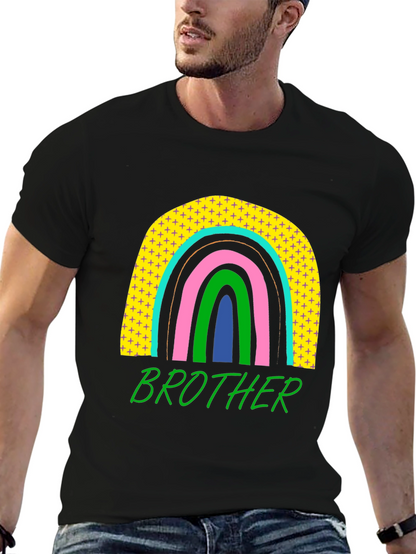 Brother Rainbow Graphic T-Shirt - Mens Black Tee