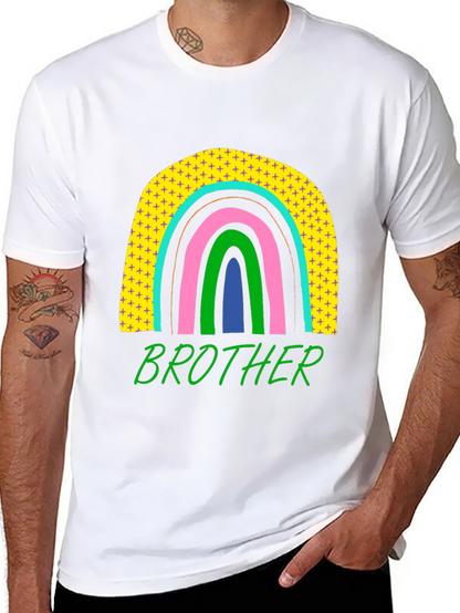 Brother Rainbow Graphic T-Shirt - Mens Black Tee