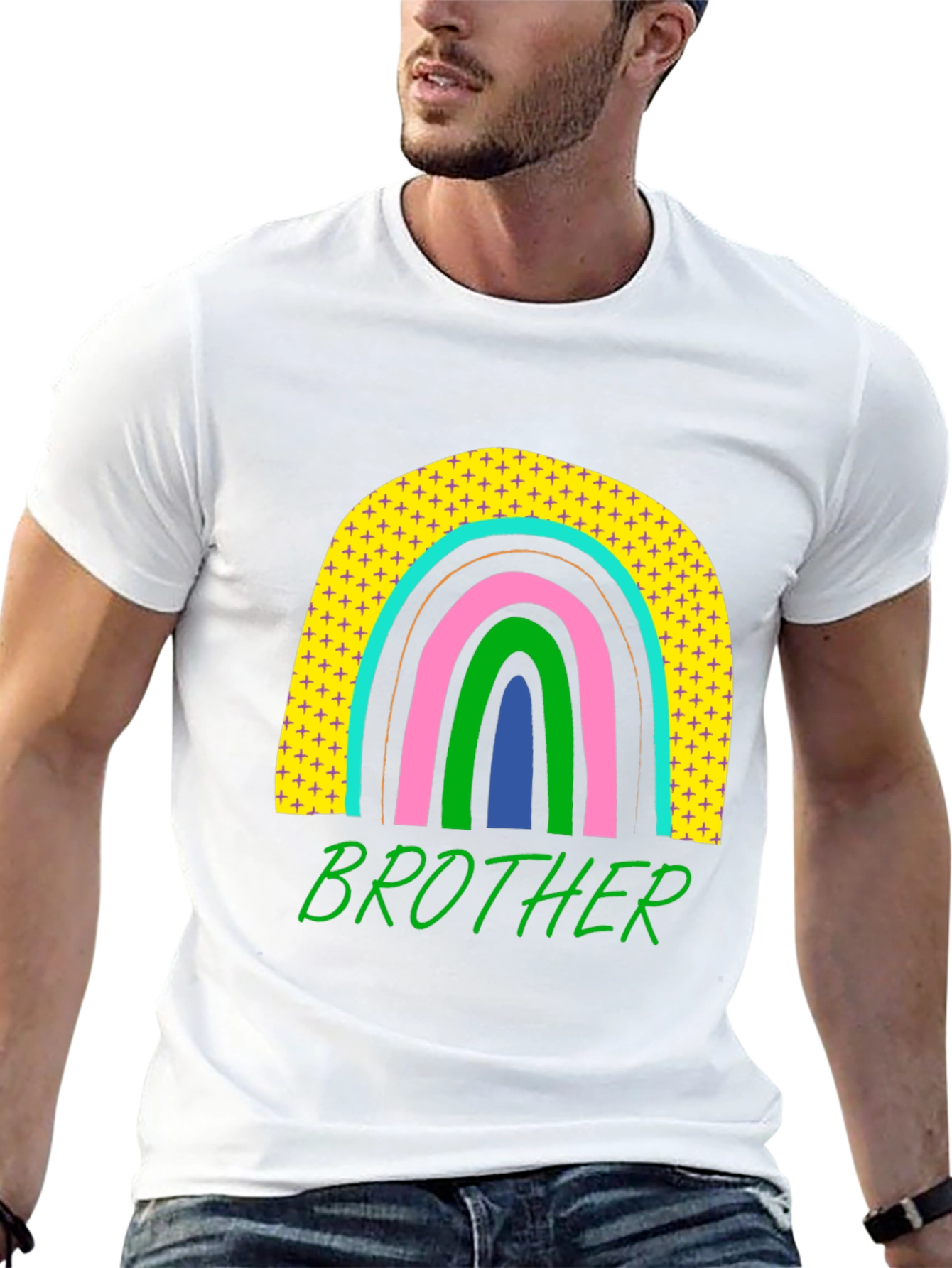 Brother Rainbow Graphic T-Shirt - Mens Black Tee