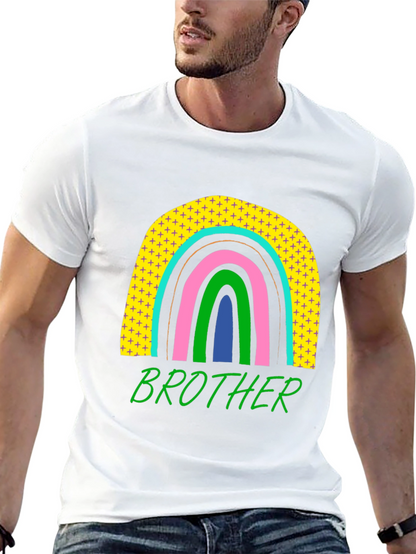 Brother Rainbow Graphic T-Shirt - Mens Black Tee