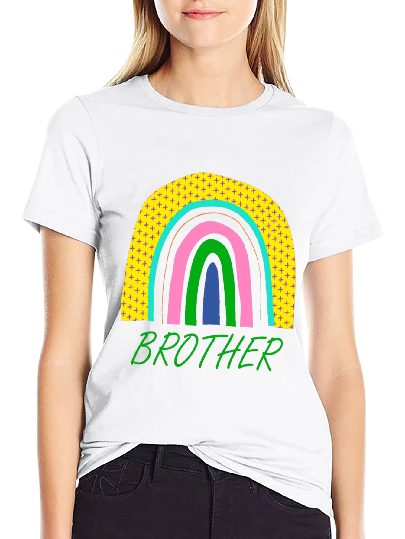 Brother Rainbow Graphic T-Shirt - Mens Black Tee