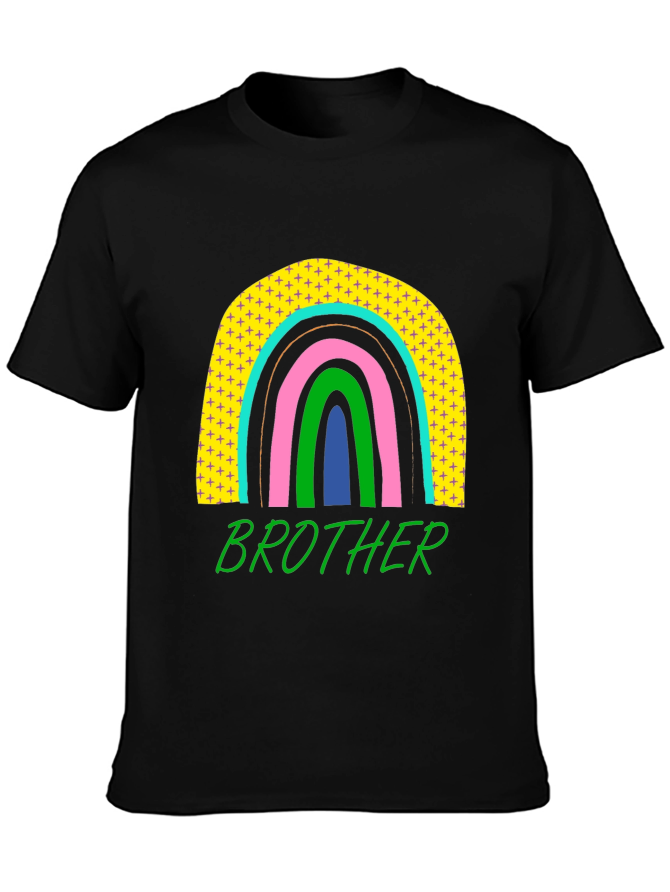 Brother Rainbow Graphic T-Shirt - Mens Black Tee