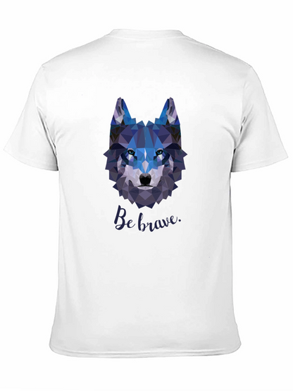 Geometric Wolf Graphic T-Shirt - Be Brave Design