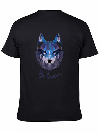 Geometric Wolf Graphic T-Shirt - Be Brave Design