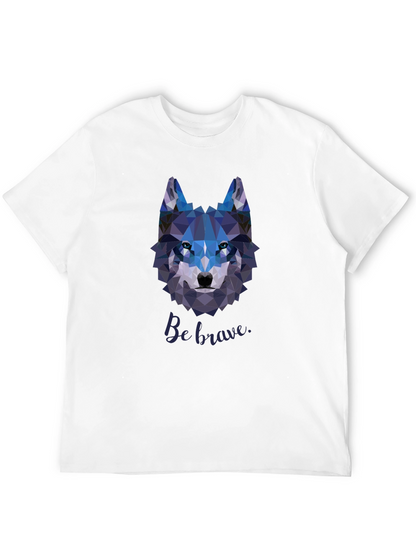 Geometric Wolf Graphic T-Shirt - Be Brave Design