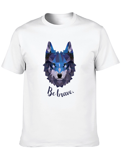 Geometric Wolf Graphic T-Shirt - Be Brave Design