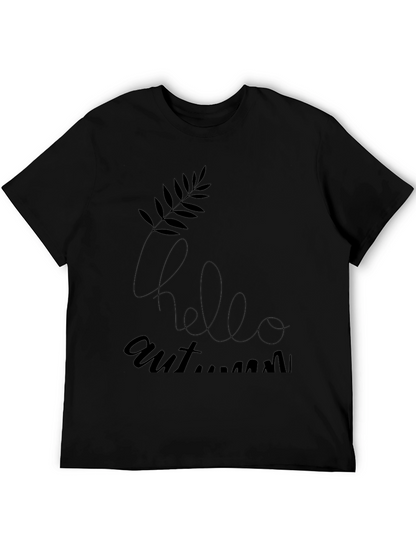Hello Autumn Graphic Black T-Shirt