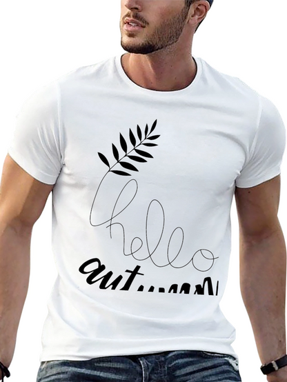 Hello Autumn Graphic Black T-Shirt