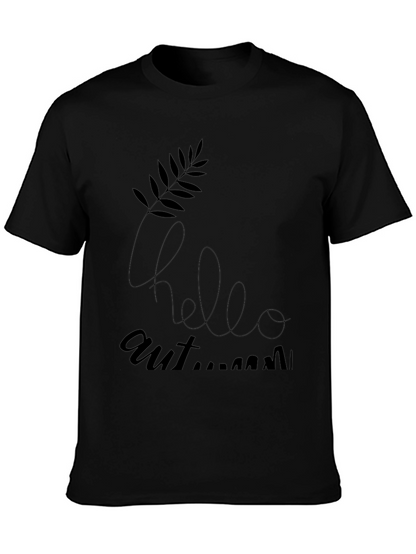 Hello Autumn Graphic Black T-Shirt