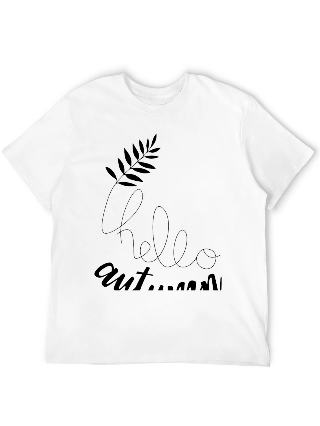 Hello Autumn Graphic Black T-Shirt