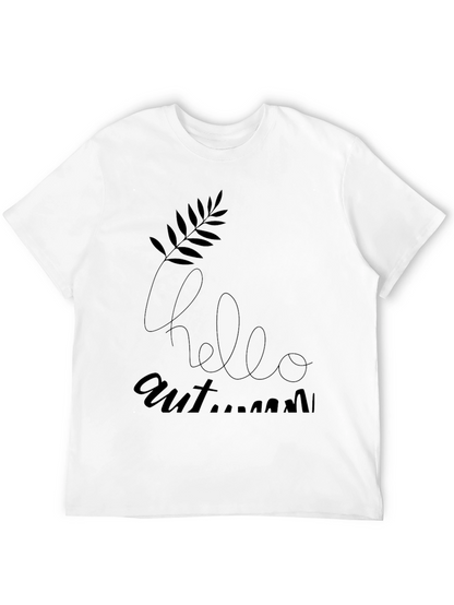 Hello Autumn Graphic Black T-Shirt