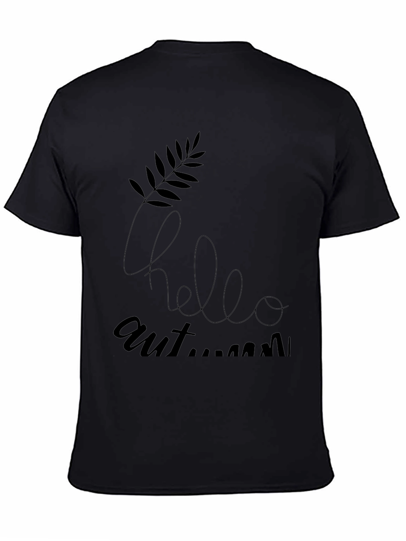 Hello Autumn Graphic Black T-Shirt