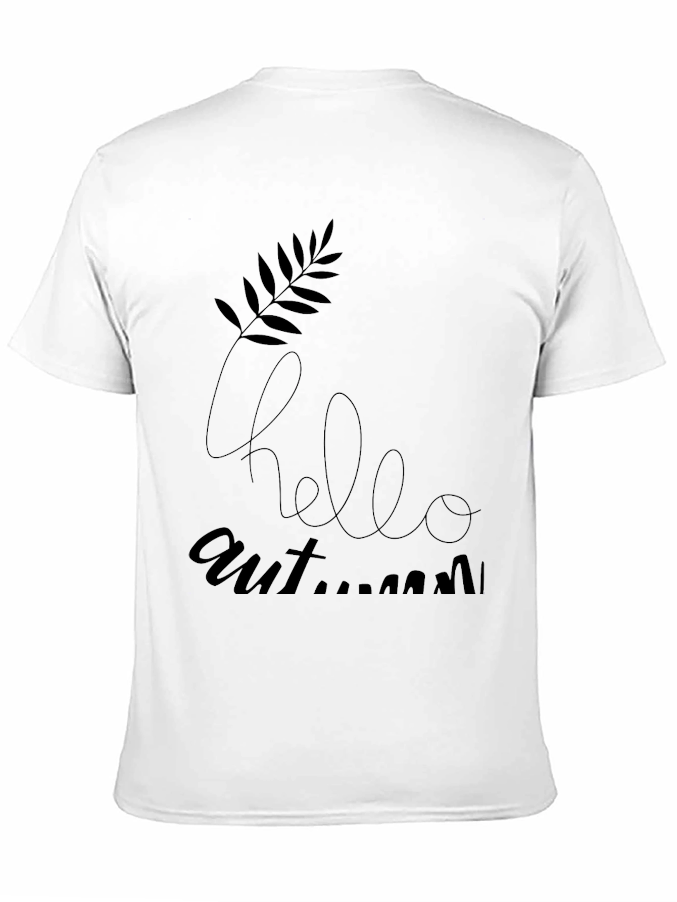 Hello Autumn Graphic Black T-Shirt