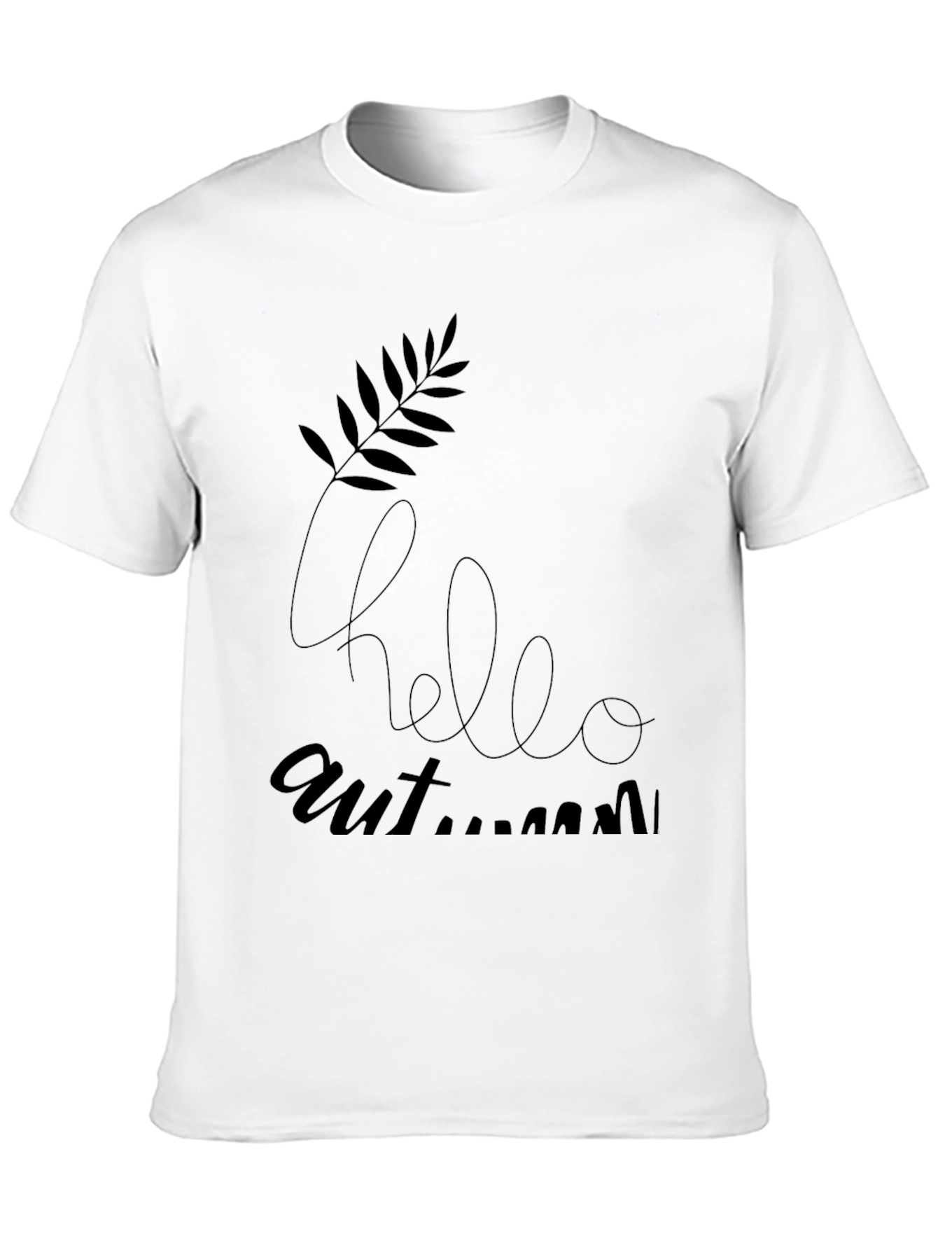 Hello Autumn Graphic Black T-Shirt