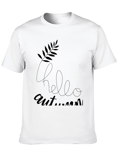 Hello Autumn Graphic Black T-Shirt