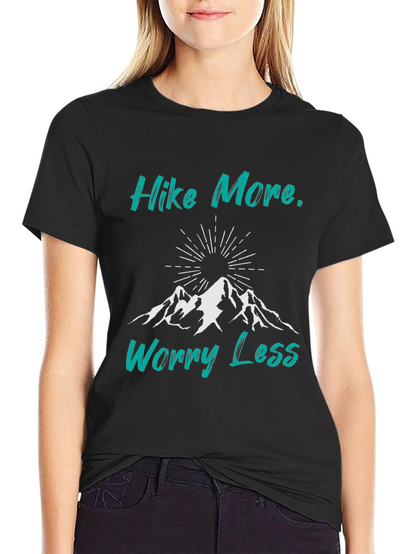 Hike More Worry Less Black Graphic Tee
