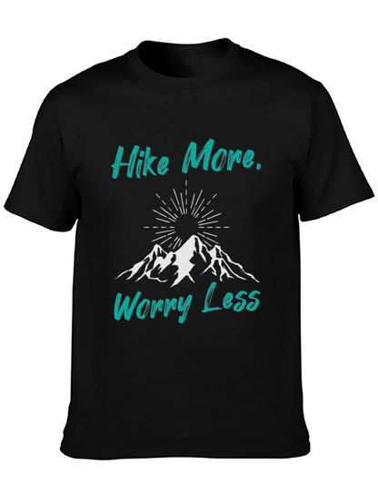 Hike More Worry Less Black Graphic Tee