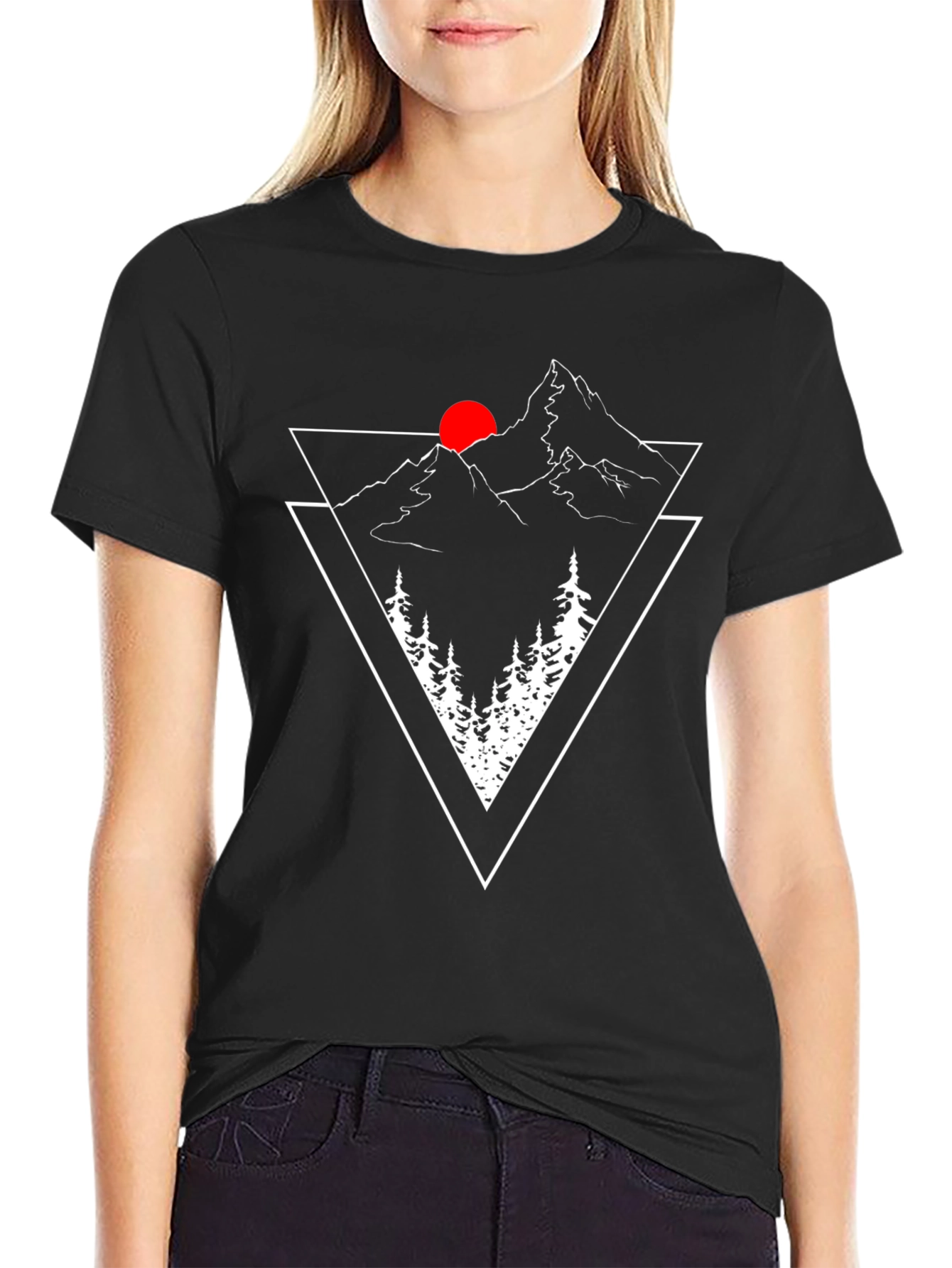 Mountain Peak Graphic Tee - Black