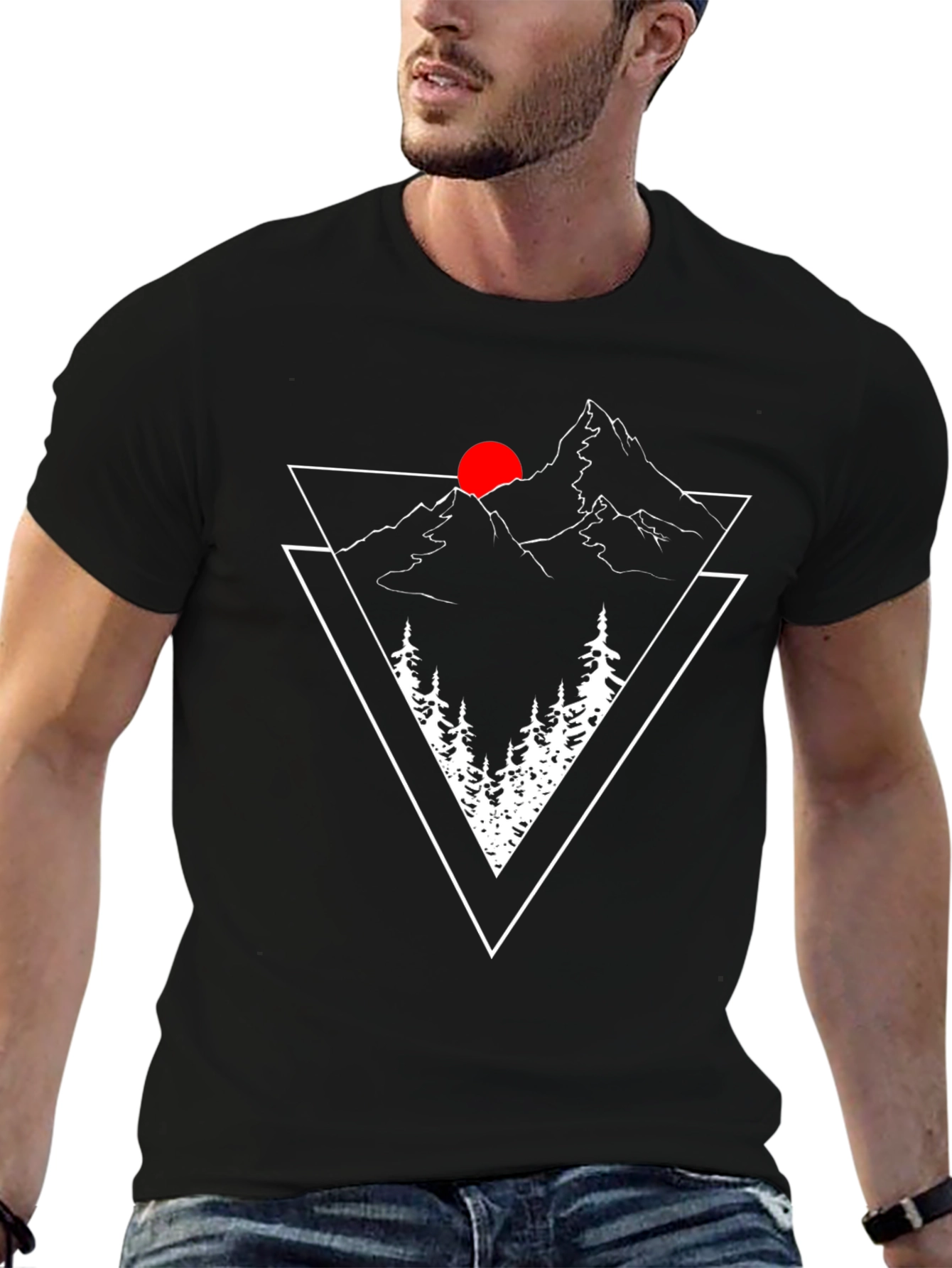 Mountain Peak Graphic Tee - Black