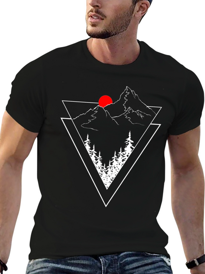 Mountain Peak Graphic Tee - Black