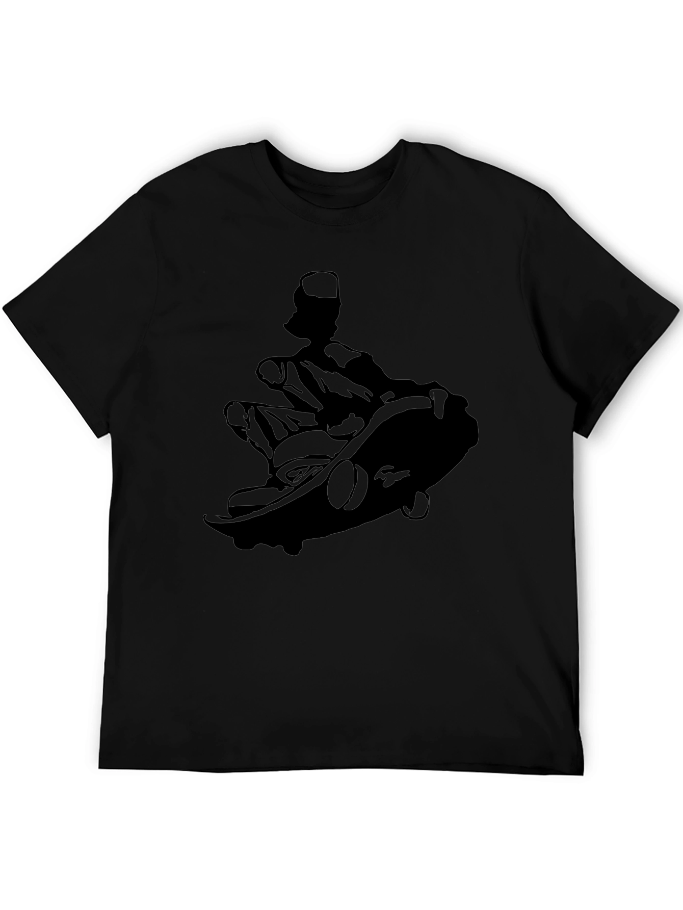 Skateboarder Silhouette Graphic Tee - Black