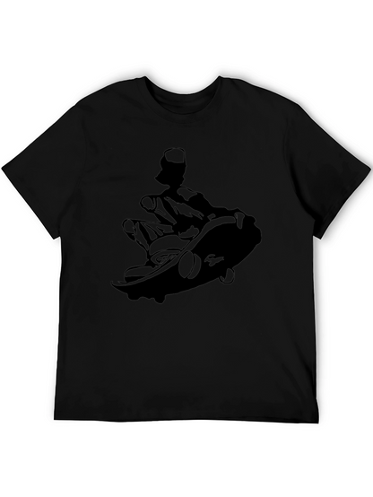 Skateboarder Silhouette Graphic Tee - Black