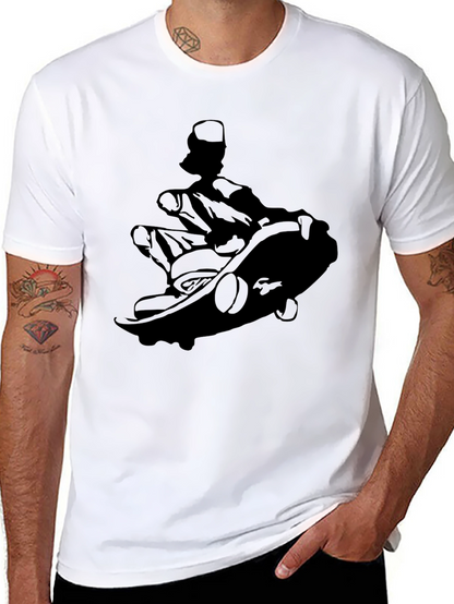 Skateboarder Silhouette Graphic Tee - Black