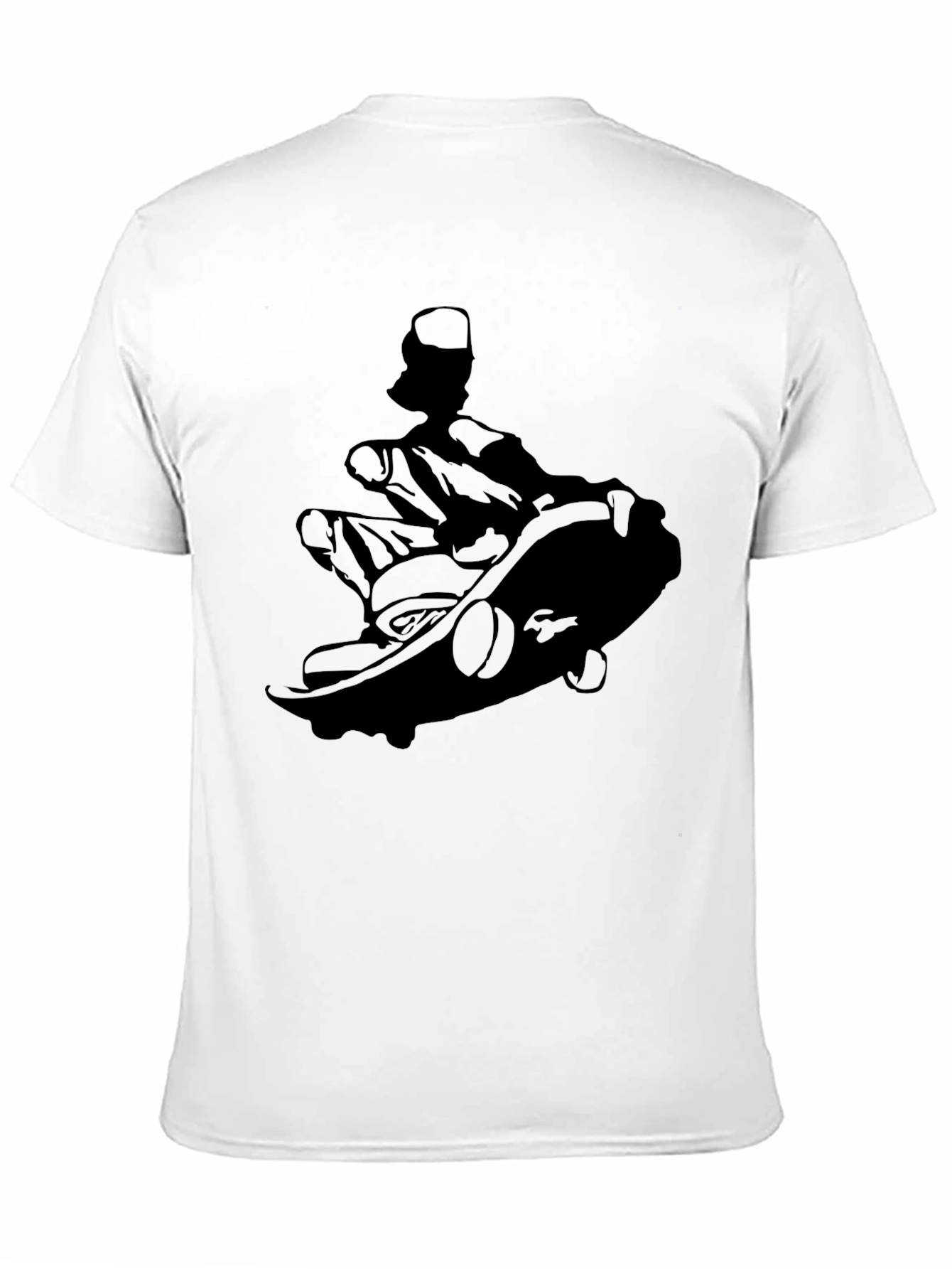 Skateboarder Silhouette Graphic Tee - Black