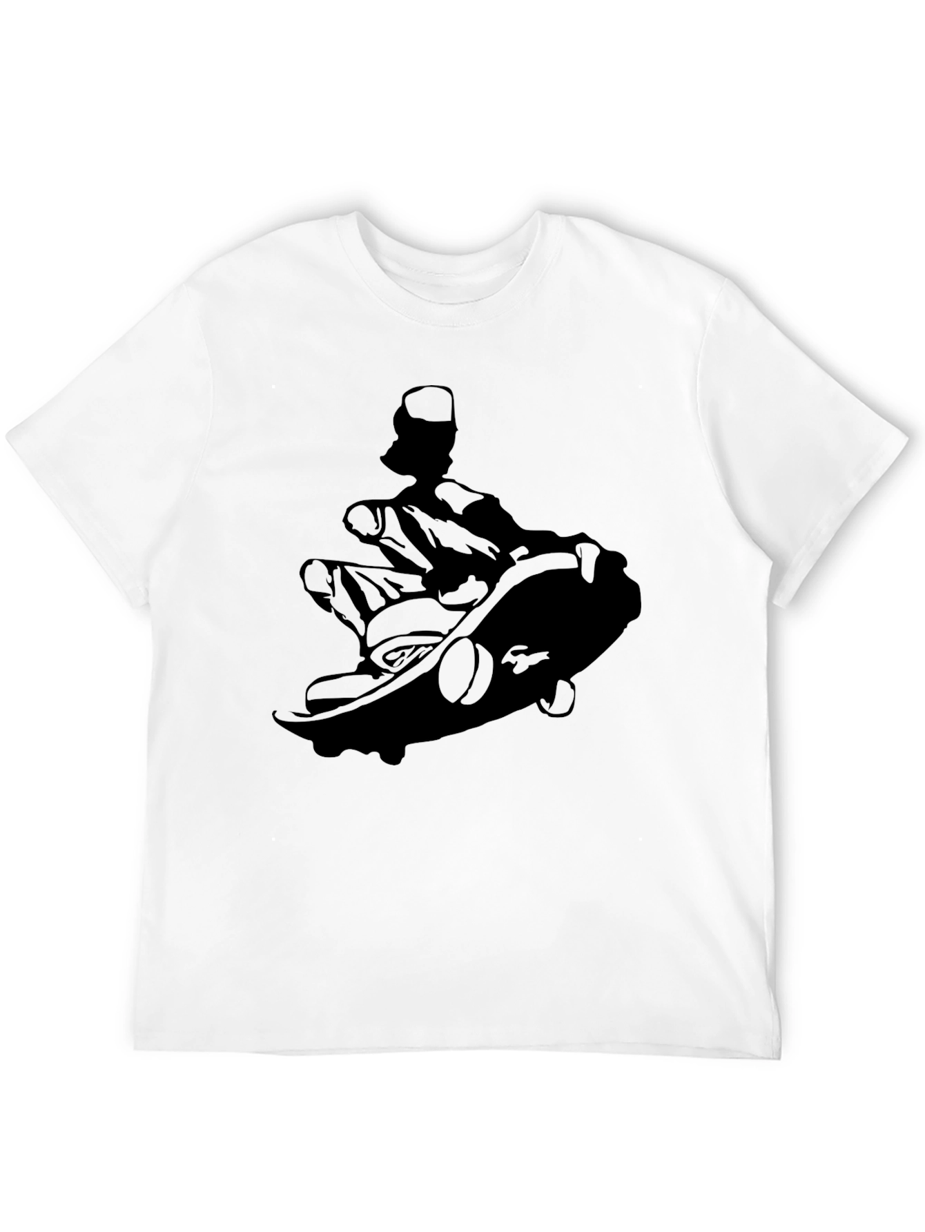 Skateboarder Silhouette Graphic Tee - Black