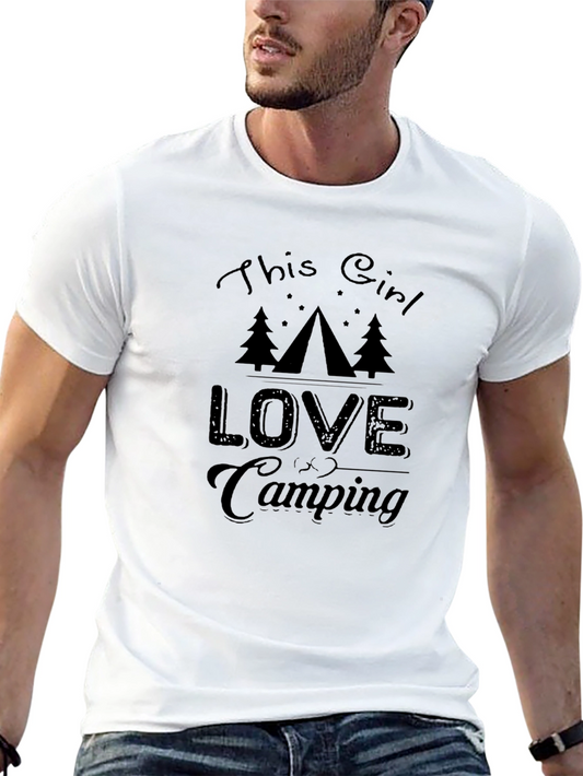 This Girl Loves Camping Graphic Tee - Black
