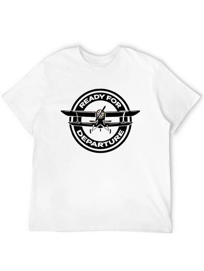 Ready For Departure Biplane Graphic Tee - Black