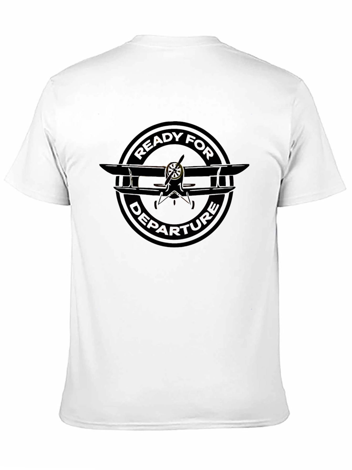 Ready For Departure Biplane Graphic Tee - Black