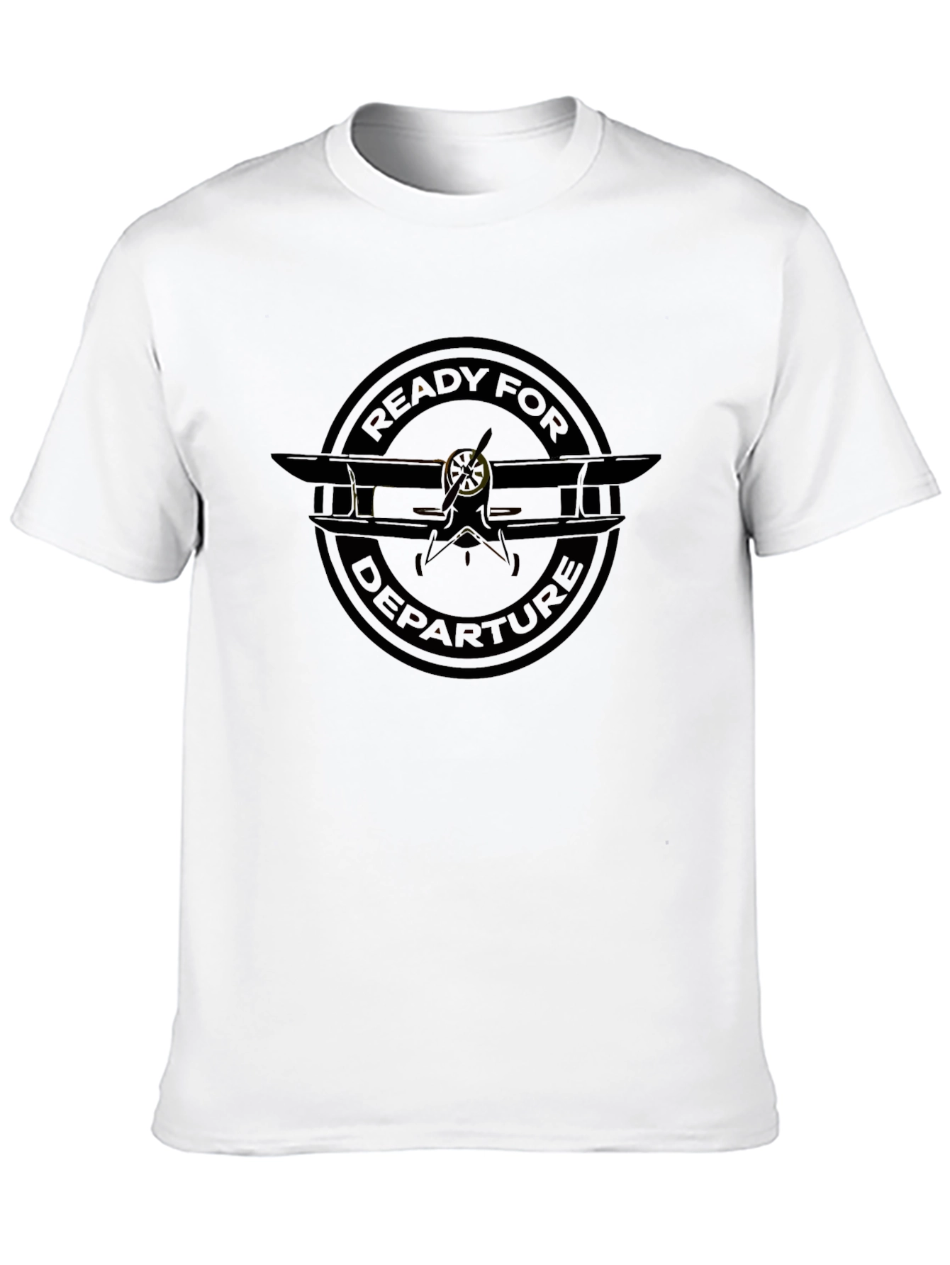 Ready For Departure Biplane Graphic Tee - Black